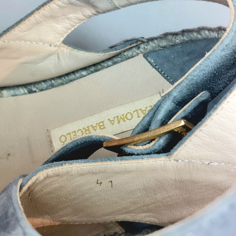 Paloma Barcelo grey microsuede espadrille flatform slingback sandals, EU41, new - Picture 10 of 15
